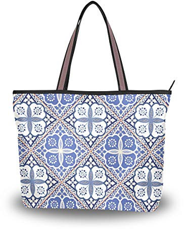 Schultertasche Orientalisches Vintage-Muster große Handtasche Strandtasche für Damen, Mehrfarbig - multi - Größe: Large