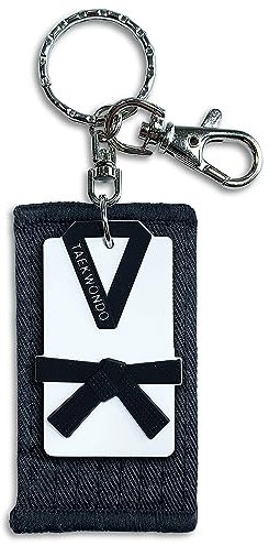 [TAE-S] Kampfsport Taekwondo TKD Gürtel Rank Schlüsselanhänger (schwarz)