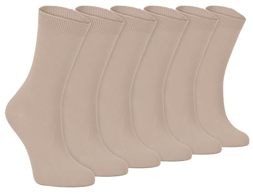 Sock Snob - 6 Pairs of Ladies Thin Plain Coloured Cotton Rich Ankle Socks 4-7 uk