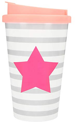 Depesche 2180.015 To-Go Becher aus Kunststoff mit Motiv, 350 ml, wiederverwendbar, Stern