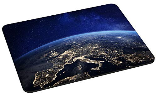 PEDEA Gaming und Office Mauspad - 220 x 180 mm - mit vernähten Rändern und Rutschfester Unterseite, Space Night