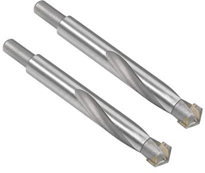 sourcing map Brocas helicoidales de carburo cementado, cortador de brocas de metal de 15 mm para acero inoxidable, cobre, aluminio, aleación de zinc, hierro, 2 piezas
