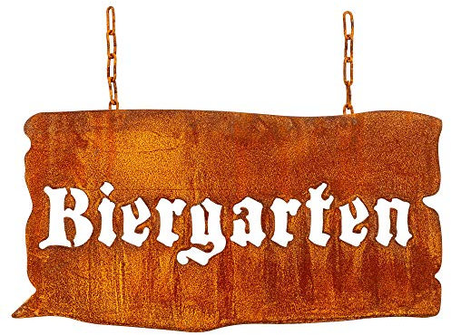Manufaktur Lichtbogen Rost Schild Biergarten Edelrost Gartenschild aus Metall