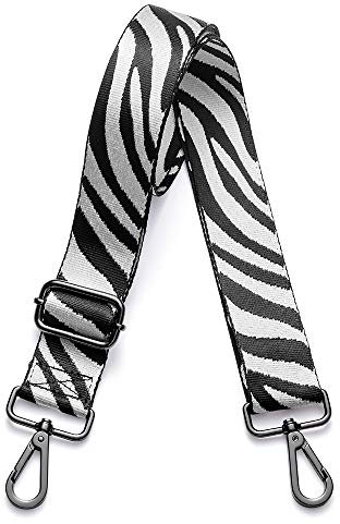 Kolti Geldbörse Strap Ersatz Crossbody Handtasche Streifen Breit Verstellbar, Gun Metal Buckle-18, 1.5 inch width