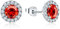 JO WISDOM Ohrstecker Silber 925 Damen Runde Orange Ohrringe Stecker mit 3A Zirkonia Kristall,Schmuck für Frauen