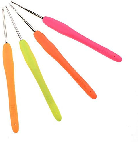Coopay Mini Häkelnadel Set, 4 Stück Spitze Häkelnadeln mit Weicher Griff, 1,0mm 1,25mm 1,5mm 1,75mm Kleine Größen Häkelnadel Häkeln Ideal für Spitze und Dünnes Garn, Ultrafeine Häkelnadelset