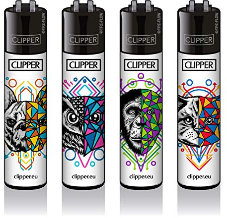 Clipper® Feuerzeuge - Geometrical Animals #2 - 4er Set