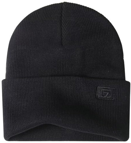 GADIEMKENSD Beanie Hats for Men Women Knitted Cuff Winter Hat Warm Thick Skull Caps Black