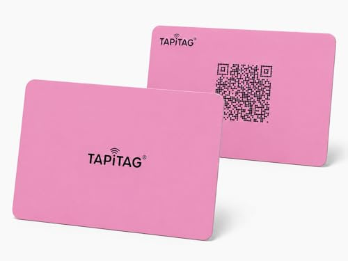 TAPiTAG PVC Digitale Visitenkarte - Kein Abonnement erforderlich - Kontaktlose Karte mit NFC, QR und Online-Profil für Netzwerk- und Geschäftsveranstaltungen (Rosa)