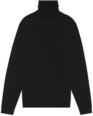 BOSS Herren Musso-P Slim-Fit Rollkragenpullover aus extrafeiner Merinowolle Schwarz001 S