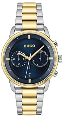 HUGO Multi Zifferblatt Quarz Uhr für Herren mit Zweifarbiges Edelstahlarmband - 1530235