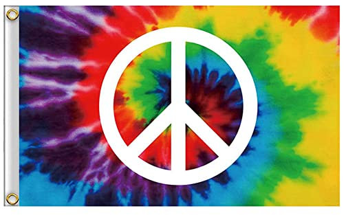 Friedensflagge Fahne, 150x90 cm Friedensflagge Fahne Gartenflagge Regenbogen Flagge Peace Fahne Peace Flagge Peace Fahne für Party Paraden Karneval Feiertagsdekorationen und Feiern Type E