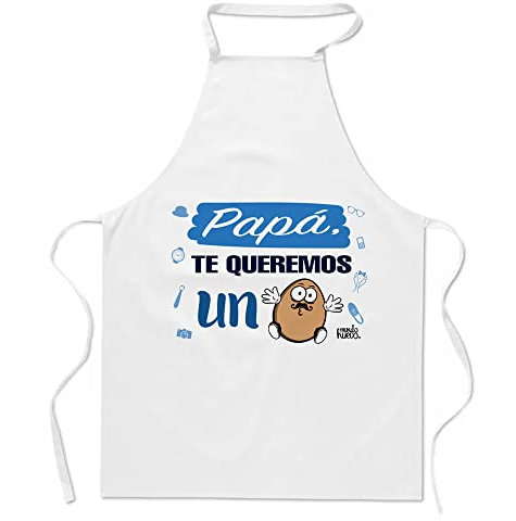 Regalo original y divertido. Delantal Papa te queremos un huevo