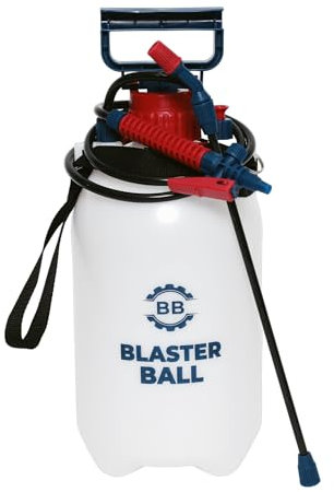 BlasterBall 5L Portable Manual Pressure Sprayer Garden Sprayer With Shoulder Strap For Garden Irrigation, Adjustable Nozzle With Pressure Release Valve