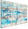 murando - Leinwand Bilder Seeklima 60x30 cm Vlies Leinwandbild 3 Teilig Kunstdruck modern Wandbilder Groß XXL Wohnzimmer Wanddekoration Design Wandbild Maritime Motive Holzoptik Anker i-C-10050-b-a
