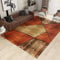 Retro-Orange-Braun Teppich für Wohnzimmer, Schlafzimmer, Kinderzimmer - Outdoor Wetterfest Rutschfest - Kurzflor Waschbar - 120 x 180 cm