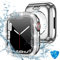 Kamita Impermeable para Apple Watch Series SE 2023/6/5/4 40mm Funda impermeablecon de 9H in Vetro Temperato, Diamantato PC Custodia, 360 Protección Completa Carcasa para iWatch 6 iWatch SE (Plata)