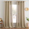 MIULEE Gardinen Vorhänge mit ösen Voile Vorhang kurz Modern Leinenoptik Halbtransparent Ösenvorhang für Wohnzimmer Kinderzimmer Raumteiler 2er Set Dunkelbraun 245x140 cm