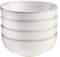 Cooks Professional Set of 4 Nordic Cereal Bowls with Reactive Glaze | 16cm Large Modern Stylish Ceramic Stoneware Soup or Dessert Bowls | Microwave, Dishwasher, Oven & Freezer Safe Dinnerware | White