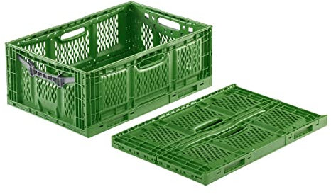 DIE BOX FABRIK Gemüse/Obstkiste klappbar 600x400x230 mm | Klappbox durchbrochen | Stapelbox für Obst- und Gemüse | Klappkiste | Transportbehälter (4)