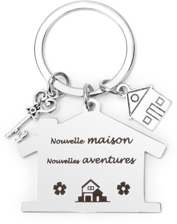 Porte Clef Personnalisable Maison - Idée Cadeau Original Pour Couple et Crémaillère