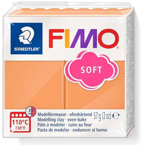 STAEDTLER ofenhärtende Modelliermasse FIMO Soft Trendfarben, Papaya Sorbet, 57 g, weich und geschmeidig, für Einsteiger und Hobbykünstler, kompatibel mit FIMO Effect und FIMO Professional, 8020-T41