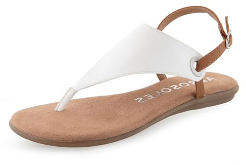 Aerosoles Women's CONCLUSION Flat Slingback Thong Sandal, White, 12M