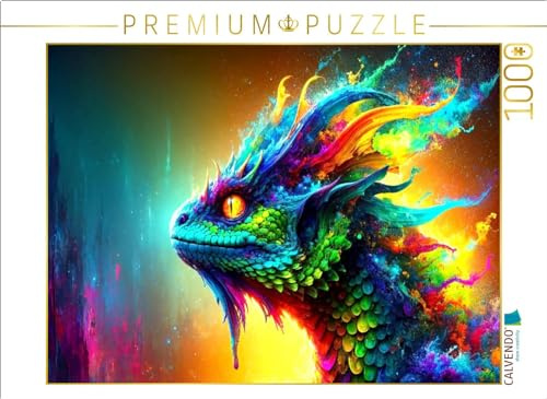 CALVENDO Puzzle Basilisk: Farbenvielfalt der Mythen | 1000 Teile Lege-Größe 64 x 48 cm Foto-Puzzle für glückliche Stunden