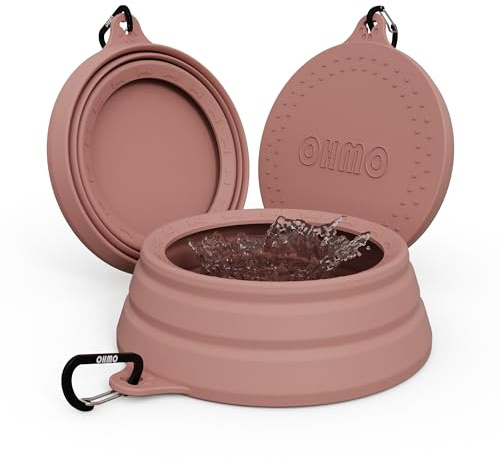 OHMO - Gamelle de Voyage pour Chien(1000ml), Grande gamelle d'eau Portable, étanche aux éclaboussures, Anti eclaboussure Anti-déversement du Mouvement de la Voiture Design Unique