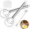 HOTUT Dänischer Teigbesen, 4 Stück Teigbesen Teigmischer Edelstahl Set,Dänisch Schneebesen mit Teigschneider,Honigstangen, Küchenzubehör für Brot, Teig, Kuchen, Gebäck und mehr