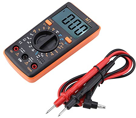 Tester Multimetro Digitale 600 V, Display LCD Retroilluminato, Design Ergonomico, 100% Nuovo, Portatile di Piccole Dimensioni, Facile da Leggere Al Buio, Batteria da 9 V. (ORANGE)