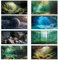 Didooou Image de fond 3D pour aquarium - Colle PVC - Autocollants décoratifs pour aquarium - Style aléatoire - 60 x 100 cm