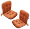 Yahbrra Stuhlkissen mit Rückenteil Sitz, Rückenkissen mit Bänder, Niedriglehner Auflage Polsterauflage Gartenstuhl, Polsterauflage Auflage für Stühle Bänke in Haus und Garten(Orange,2 Pack)