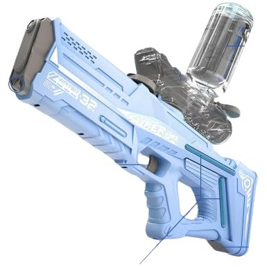 YSAMAX Electric Water G-u-n Toy, 32 Feet Water Blaster, One-Button Water Absorption, Battery Powered Toy, Dynamic And Thrilling Gameplay, Ideal Summer Toy, (BLUE)