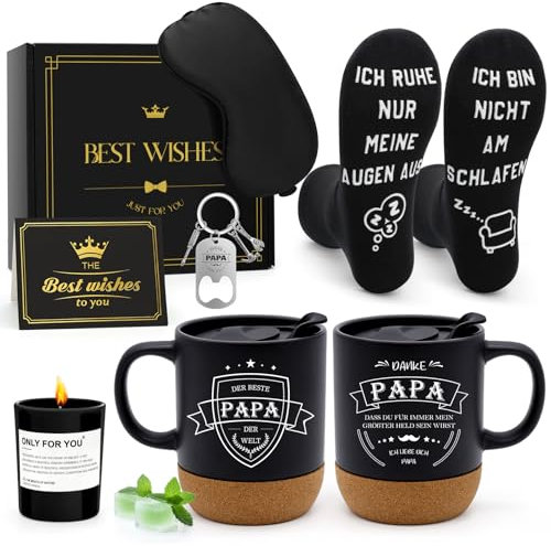 SunmeiTrad Geschenke für Papa, Vatertagsgeschenk, Papa Geschenk Weihnachten Weihnachtsgeschenke, Geschenk Geburtstag Vatertag, Tasse