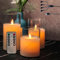 NICE POINT Bougie sans flamme LED, bougie en cire véritable rechargeable avec télécommande et minuterie, bougies électroniques en verre blanc transparent pour la décoration d'intérieur, lot de 3