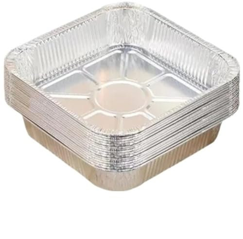 YDYAENIO Vaschette Alluminio 20/50 Pezzi teglia in Alluminio for Forno teglie in Alluminio di Forma Quadrata Resistente teglie in Alluminio for la conservazione degli Alimenti for Barbecue(50pcs)