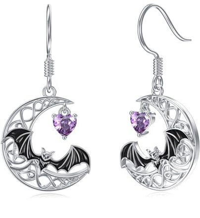 Fledermaus-Ohrringe für Frauen 925 Sterling Silber Sterling Silber Fledermaus Ohrringe Halloween Geschenke Gothic-Schmuck