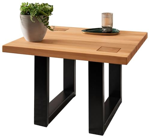 Lomadox Couchtisch 70x70 cm Beistelltisch Wohnzimmertisch Tisch Konsolentisch Sofatisch Ablagetisch Kaffeetisch Buche massiv geölt