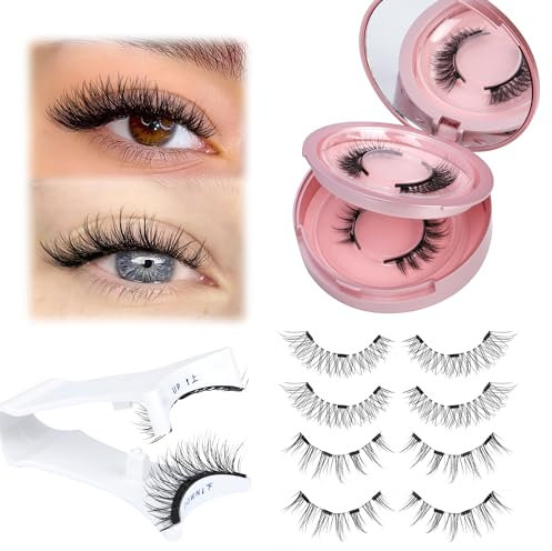 Magnetische Wimpern Natürlicher Look Wimpernwimpern mit magnetischem Wimpernapplikator Kein Kleber erforderlich Magnetische Wimpern ohne Eyeliner Magnetic Lashes Magnetic Eyelashes(2 Paar)