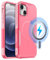 MOBESV Cover Magnetica per iPhone 13 / iPhone 14 6,1 Pollici, Custodia Compatibile con MagSafe, Cover Antiscivolo Opaca e Satinata, Rosa Acceso