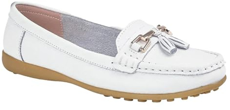 Boulevard Wide L646 Womens Extra Wide EEE Fitting Saddle Loafer Shoes