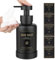 Luxspire Schaumseifenspender, Glasschaum-Pumpseifenspender, rutschfester Handseifenspender mit 5 wasserfesten Etiketten, 450ml/15oz nachfüllbarer Flüssigseifenspender für Bad & Küche, Schwarz, 1 Stück