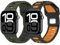 MoKo 2Pack Correa de Reloj Compatible con Apple Watch Ultra 2/Ultra 49mm,S10 46mm,9/8/7 45mm,SE2/SE/6/5/4 44mm,3/2/1 42mm, Correa de Silicona Engrosada Pulsera Deportiva de Repuesto,NegroNar+CoVMilNeg