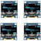 4 unidades de pantalla OLED de 0,96 pulgadas, caracteres azules, I2C 128 x 64 píxeles, módulo de pantalla I2C, compatible con Arduino Raspberry Pi