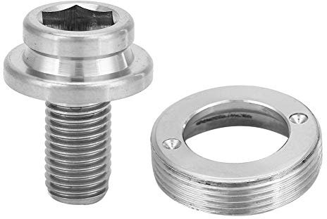 POENVFPO Bullone Pedivella Bici M8 X 15 Mm in Lega di Titanio, Filettatura Precisa, Cappuccio Antipolvere e Rondella, per Mountain Bike da Strada (Ti Colore)