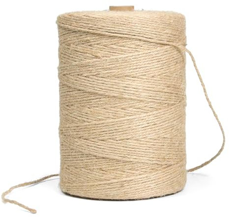 MDDK DY Corde en Jute 2mm x 500m – Longueur Extra pour Jardin, Décoration et Emballage Cadeaux, Corde Naturelle Résistante