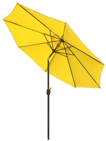 Parasol de Jardin Inclinable Jaune 270 cm Grand Parasol de Table D'extérieur avec Manivelle, Protection UV pour Terrasse, Jardin