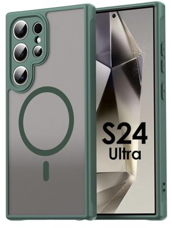 Handy Hülle für Samsung Galaxy S24 Ultra Matt Case Schutzhülle |Stoßfest|Kratzfest|100% Passgenau| Rundumschutz | Grün