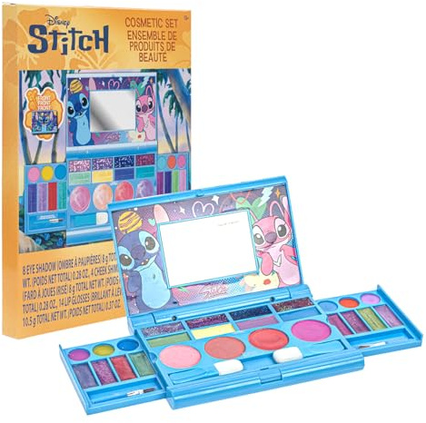 Stitch Coffret Maquillage Gloss, Ombres, Blush & Pinceaux Portable